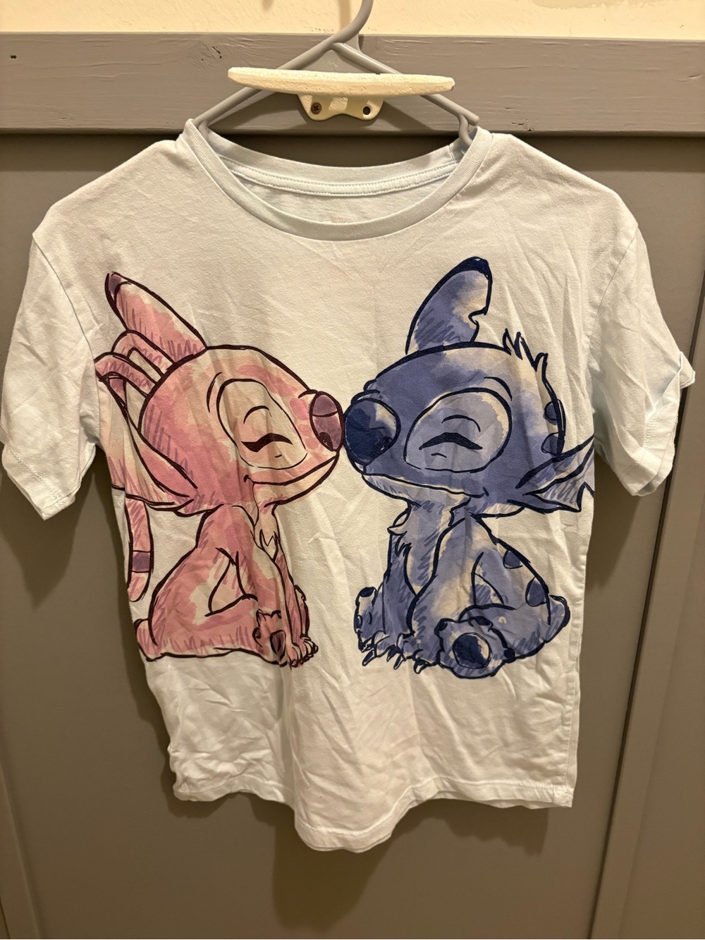 Light Blue T-Shirt with Stitch Characters